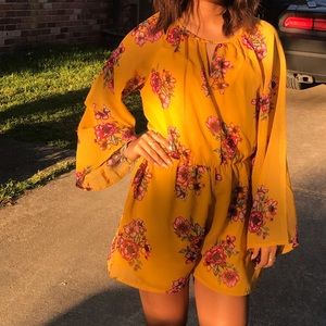 Yellow flower romper